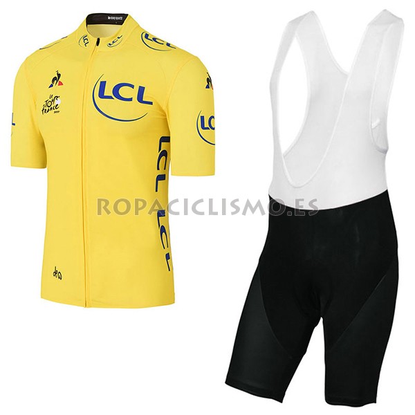 2017 Maillot Tour de France tirantes mangas cortas amarillo